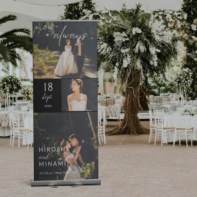 Chic Dark-Themed Wedding with White Script Retractable Banner (Creator Uploaded)
