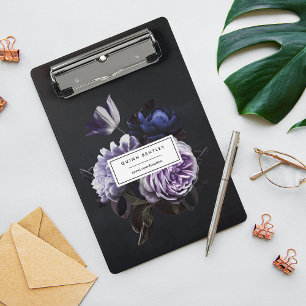 Chic Dark Violet Floral Bouquet Mini Clipboard