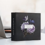 Chic Dark Violet Floral Bouquet Personalized 3 Ring Binder<br><div class="desc">Personalize this chic binder with two lines of custom text for your name and/or business name for an eyecatching custom addition to your office. Design features a lush cluster of ivory roses and deep burgundy flowers on a dark and dramatic black background. Customize the solid black spine with additional custom...</div>