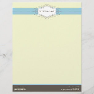 Chic Deco Baby Blue Customized Letterhead