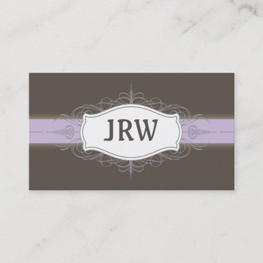 Customizable Chic Deco Frame Monogram Lilac Business Card
