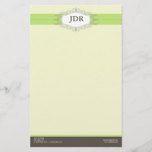 Chic Deco Lime Customized Stationery
