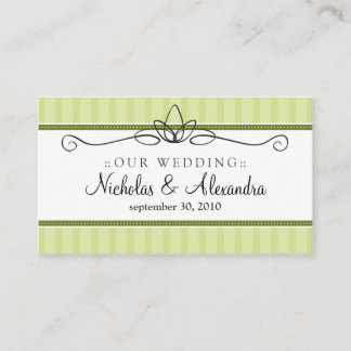 Chic Deco Lime Green Wedding Website Card