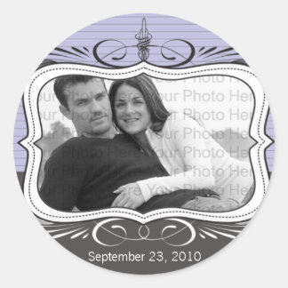 Chic Deco Save the Date Announcement Seal : lilac