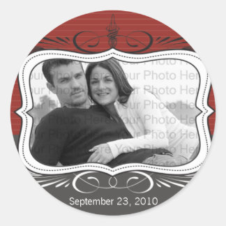 Chic Deco Save the Date Announcement Seal : red