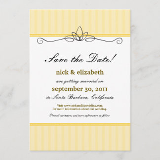 Chic Deco Save the Date (lemon yellow) Invitation