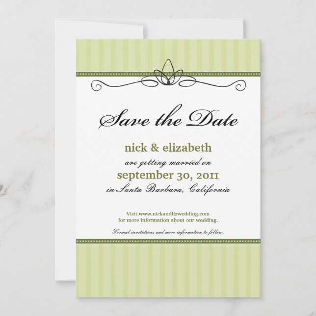Chic Deco Save the Date (lime green) (Front)