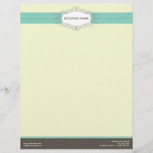 Chic Deco Teal Customized Letterhead