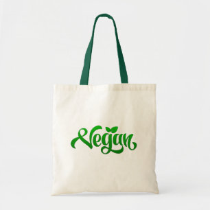 Chic Decorative Green Vegan Grocery Tote Handbag