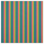 Chic Deep Pink, Teal and Green Striped Pattern Fabric