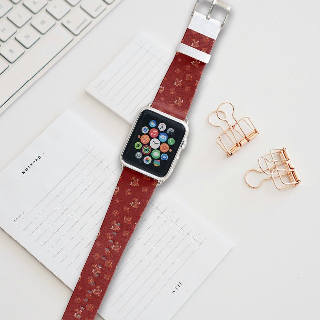Chic Deep Red Dragon 福 Blessings Lunar Year Gift Apple Watch Band (Creator Uploaded)