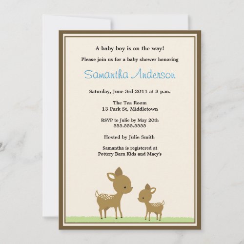 Chic Deer Baby Shower Invitation - Boy