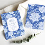 Chic Delft Blue Chinoiserie Floral Bridal Shower Invitation