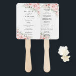 Chic Delicate Blush Pink Floral Wedding Program Hand Fan<br><div class="desc">Designed to co-ordinate with our Blossoms wedding collection, this elegant wedding program features a beautiful delicate watercolor blush pink floral and dainty greenery foliage. Personalize it with your wedding details easily and quickly, simply press the customise it button to further re-arrange and format the style and placement of the text....</div>