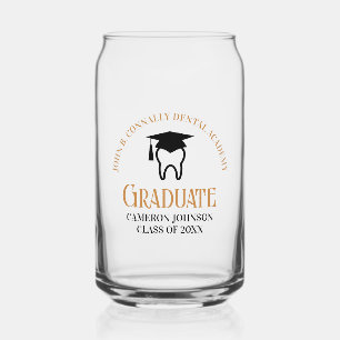 Chic Dental School Custom Dentist Graduation Can Glass