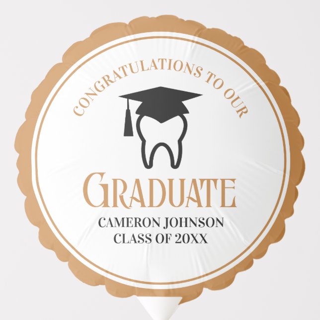 Chic Dental School Custom Dentist Graduation Party Balloon (Front)