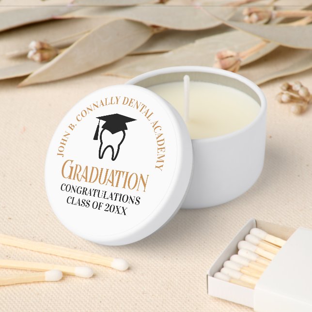 Chic Dental School Custom Dentist Graduation Party Mini Candle Favors (Insitu)