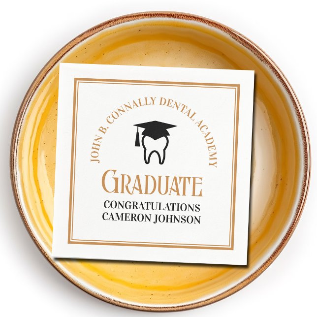 Chic Dental School Custom Dentist Graduation Party Napkins (Creator Uploaded)