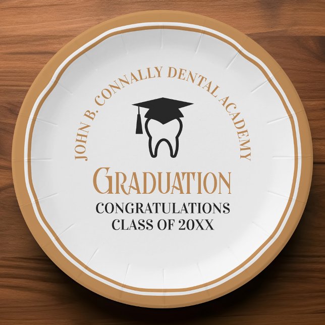 Chic Dental School Custom Dentist Graduation Party Paper Plates (Creator Uploaded)