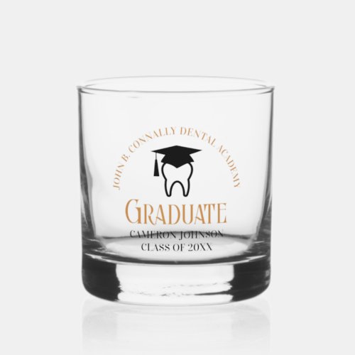 Chic Dental School Custom Dentist Graduation Whiskey Glass