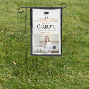 Chic Dental School Custom Dentist Photo Graduation Garden Flag