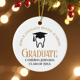 Chic Dental School Custom Graduation Christmas Ceramic Ornament