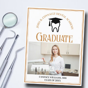 Chic Dental School Photo Custom Graduation Announcement Postcard