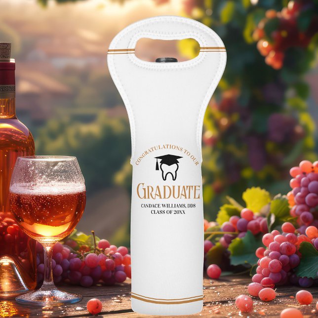 Chic Dental School Photo Custom Graduation Gift Wine Bag (Creator Uploaded)