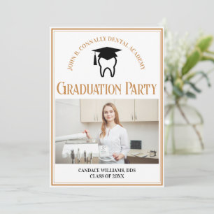 Chic Dental School Photo Custom Graduation Party Invitation