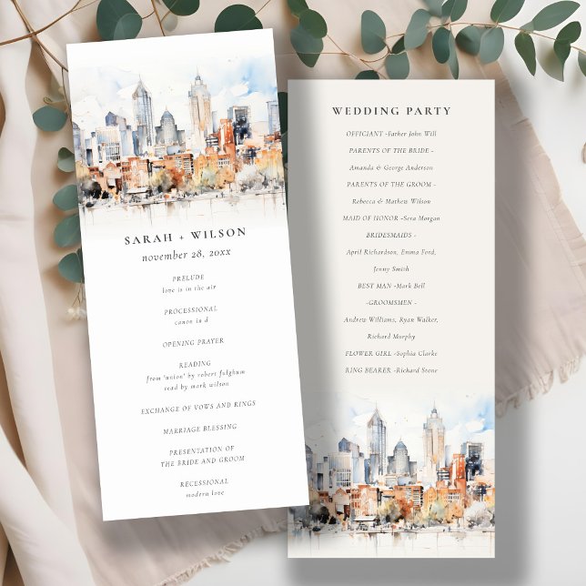 Chic Denver Colorado Skyline Wedding Program (Creator Uploaded)