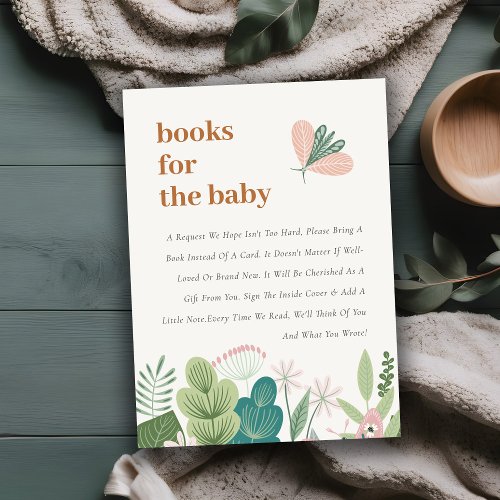 Chic Desert Butterfly Garden Books For Baby Shower Enclosure Card