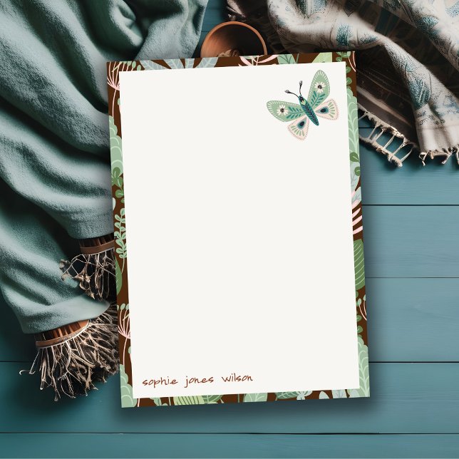 Chic Desert Retro Butterfly Garden Baby Shower Note Card (Creator Uploaded)