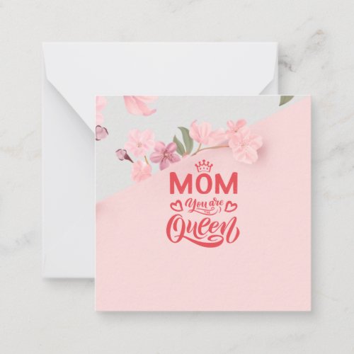Chic Design Typography Mom You Are The Queen Note Card
