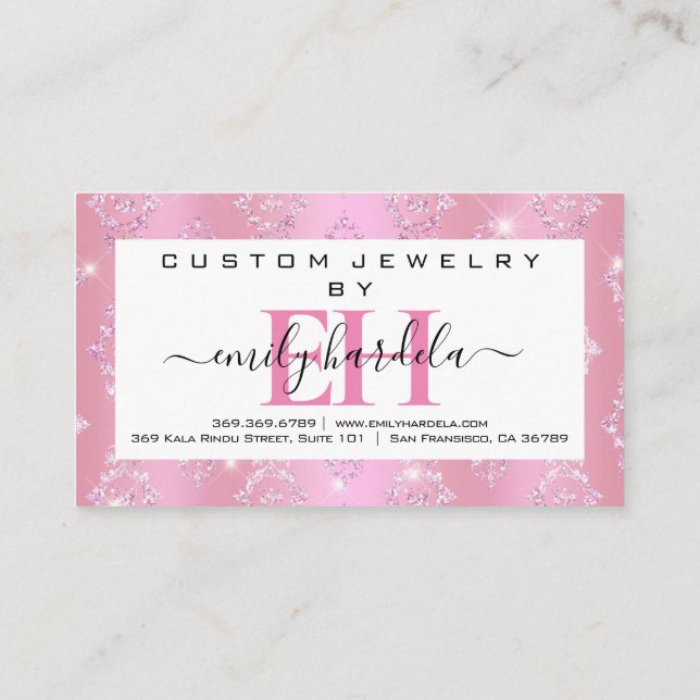 Chic Diamond Custom Jewelry  Business Card (Back)