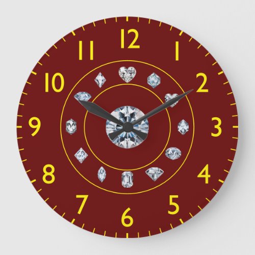 Chic Diamond Graphics Themed Large Clock