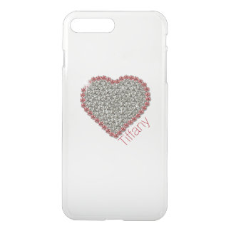 Chic Diamond Heart Custom Clear iPhone7 Plus Case