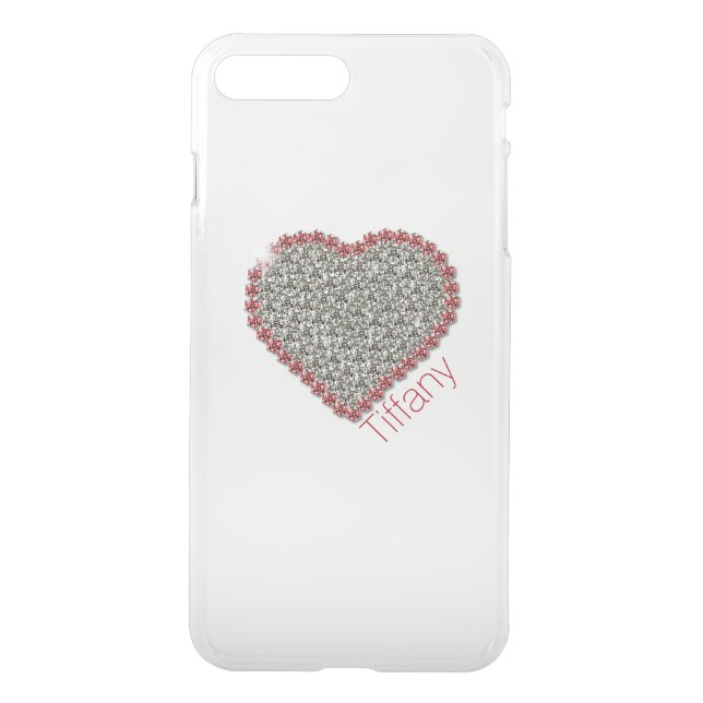 Chic Diamond Heart Custom Clear iPhone7 Plus Case (Back)