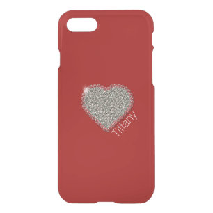 Chic Diamond Heart Custom Red iPhone 7/8 Case