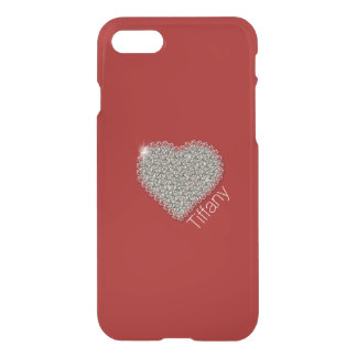 Chic Diamond Heart Custom Red iPhone 7/8 Case