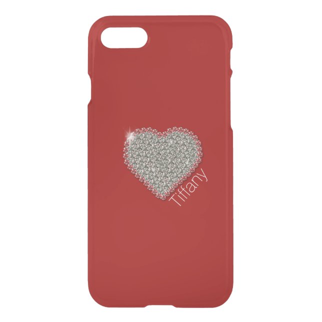 Chic Diamond Heart Custom Red iPhone 7/8 Case (Back)