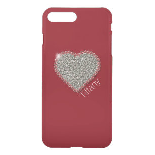 Chic Diamond Heart Custom Red iPhone 7 Plus Case