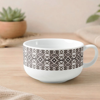 Chic Diamond & Oval Symmetry Soup Mug