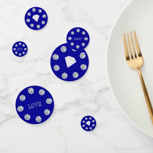 Chic Diamonds on Royal Blue Table Confetti (Group)