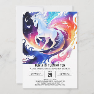 Chic Digital Horse Birthday Invitation
