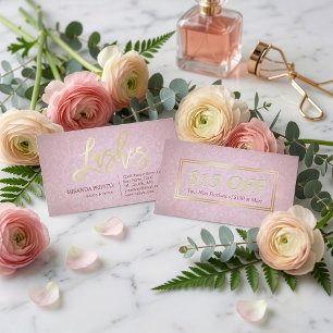 Chic Discount Coupon Makeup Beauty Salon Pink Gold