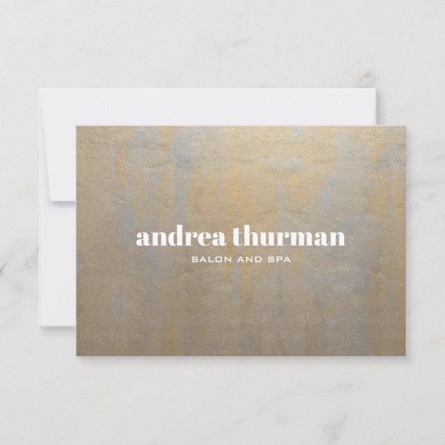 Chic Distressed Gray Satin gold Gift Card (Front)