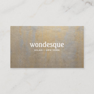 Chic Distressed Gray Satin gold professional Business Card