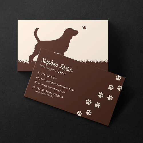 Chic Dog Walking Dog Trainer Walker Pet Sitting Business Card