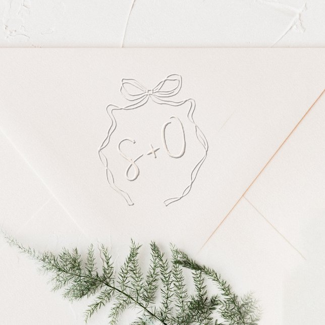 Chic Doodle Bow Whimsical Monogram Embosser (Creator Uploaded)