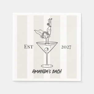 Chic Doodle Martini Bachelorette Cocktail Napkins